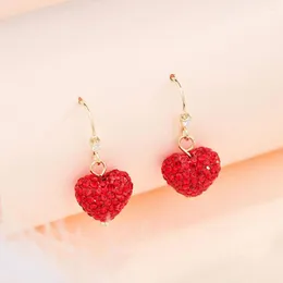 Bengelen oorbellen comfortabel om haakverklaring te dragen hart glitter voor vrouwen groot sieraden geschenk met kunstmatige hanger