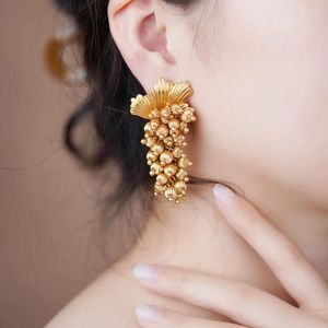 Boucles d'oreilles pendantes en cuivre et raisin, Design à la mode pour femmes, bijoux décontractés, fête, Club coréen Y2K, 2024