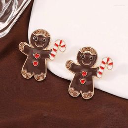 Boucles d'oreilles en peluche créative de Noël Gingerbread drôle dessin animé mignon tendance mode luxe tout assorti