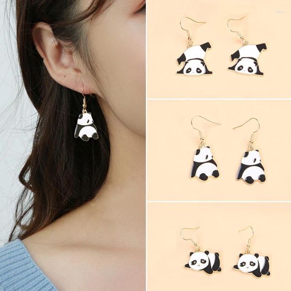 Pendientes colgantes creativos lindos animales Panda coreano Simple dibujos animados divertido gancho para la oreja colgante joyería regalo para niños regalos de fiesta