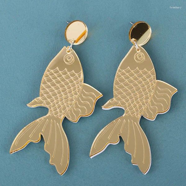 Boucles d'oreilles pendantes créatives et mignonnes en résine acrylique, poisson pour femmes, en acétate, Animal, grande suspension, Hyperbole, bijoux de fête