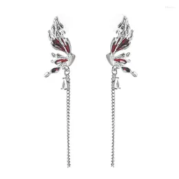 Boucles d'oreilles en peluche créative Fashion Liquide métal papillon
