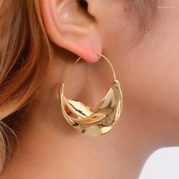 Boucles d'oreilles en peluche panier de fleurs irrégulières pour femmes gold couleur métal métallique stéréoscopique exagérée drop dingler