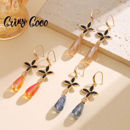 Pendientes colgantes cring coco hawaian cristal rendy polinesia polinesia dorol color joyería para mujeres regalos de San Valentín