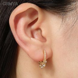 Boucles d'oreilles pendantes CRMYA en cuivre plaqué or pour femmes, classique, Zircon CZ, Piercing, goutte d'eau, bijoux 2024, vente en gros