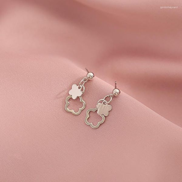 Pendientes colgantes Cruz apilable Piercing gota flor Color plata joyería para mujeres cartílago hueco precio al por mayor