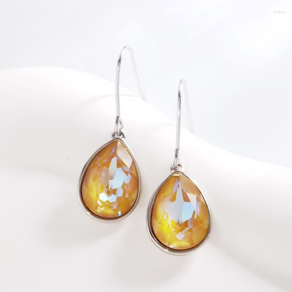 Boucles d'oreilles pendantes cristaux d'autriche pour femmes 2023 Bijoux cadeaux à la mode goutte d'eau boucles d'oreilles suspendues Bijoux de noël