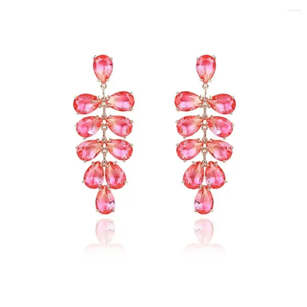 Boucles d'oreilles pendantes en Zircon cubique, fruits pour mariage, cristaux, raisin, mariée, cadeau pour femmes et filles, bijoux de fête, CE10932