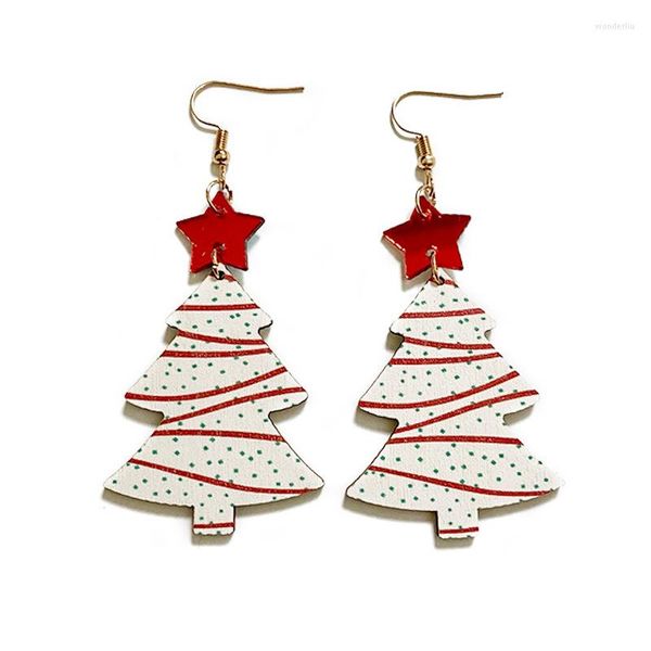 Boucles d'oreilles pendantes coupe acrylique arbre de noël boucles d'oreilles goutte pour les femmes joyeux noël bijoux cadeau