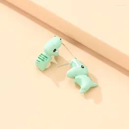 Boucles d'oreilles en pente mignon animaux bouchée oreille dinosaure adapté aux femmes dessin animé petit chien baleine adolescents fille drôle cadeau adolescents accessoires