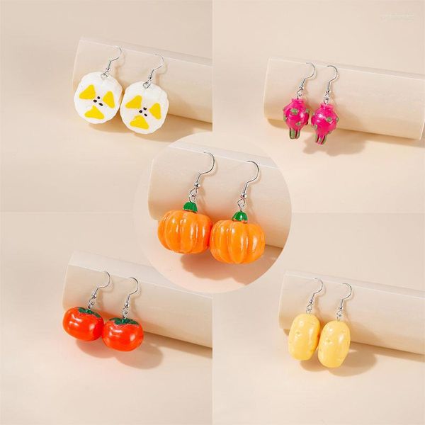 Boucles d'oreilles pendantes mignon Kawaii banane pomme de terre Orange pendentif mode fruits légumes breloques oreille bijoux cadeaux pour femmes filles