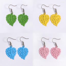 Boucles d'oreilles pendantes en résine pour femmes et filles, jolies feuilles creuses de bonbons, mode acrylique géométrique goutte d'eau, bijoux de plage 2023