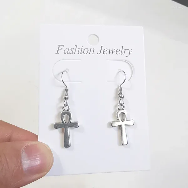 Boucles d'oreilles pendantes en forme de croix de Ankh pour femmes, bijoux égyptiens Vintage, accessoires d'oreille en alliage