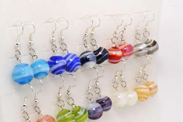Boucles d'oreilles pendantes pour femmes, 30 paires, mignonnes, rondes, en verre de Murano, bijoux, cadeau