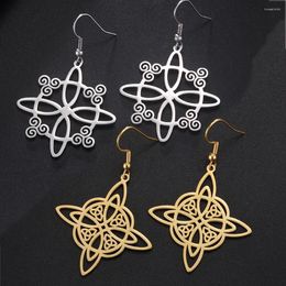 Dangle Earrings Dawapara Ierse heks knoop voor vrouwen sterkte bescherming symbool geluk amulet roestvrij staal heidense sieraden