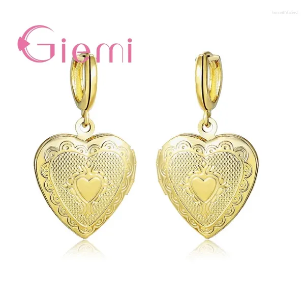 Boucles d'oreilles pendantes Design femmes Brincos vente en gros boucle d'oreille coeur à la mode 925 pendentif en argent Sterling bijoux accessoire grande vente