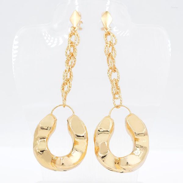 Pendientes colgantes Diana Joya de beb￩ ￩tnica para mujeres Long Drop Copper Geom￩trica Fiesta de la fiesta diariamente