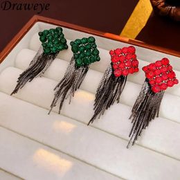 Pendientes colgantes Draweye cadenas borlas para Mujer geométrico elegante Vintage estilo Medieval joyería moda coreana Aretes De Mujer