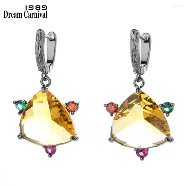 Boucles d'oreilles pendantes DreamCarnival1989, bijoux en Zircon coloré pour dame, amour, topaze, fête, prix incroyable, cadeau de vacances, WE4211