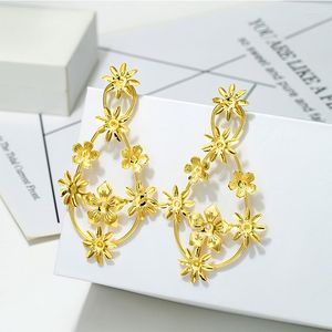 Boucles d'oreilles pendantes pour femmes, bijoux à la mode, style bohémien, motif floral, bijoux de mariée, accessoires cadeaux, 2022