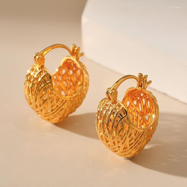 Boucles d'oreilles pendantes goutte pour femmes plaqué or Piercing Famale cage à oiseaux cerceau accessoires de mode 2023 bijoux en gros