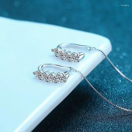 Boucles d'oreilles en peluche dring 0.8ct test passé Moisanite Oreing Bringle Design de luxe anti-perd diamant simulé 925 platine plaquée en argent