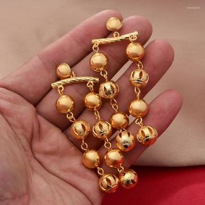 Dangle Oorbellen Dubai Voor Vrouwen Afrika Kralen Sieraden Goud Kleur Kralen Oorbellen Oorbellen Ethiopische Bruiloft Bruid Gift