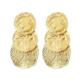 Boucles d'oreilles pendantes Dvacaman bohème multicouche géométrique ronde en métal pour femmes bijoux empilables