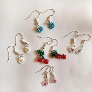 Boucles d'oreilles pendantes Dvacaman mignon coloré Transparent acrylique perlé fleur goutte pour femmes filles Boho été bijoux à bricoler soi-même cadeaux