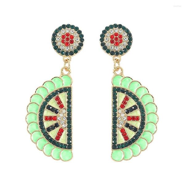 Boucles d'oreilles pendantes Dvacaman, perle de rocaille, strass, goutte de pastèque pour femmes et filles, Fruits mignons d'été, accessoires bijoux, vente en gros