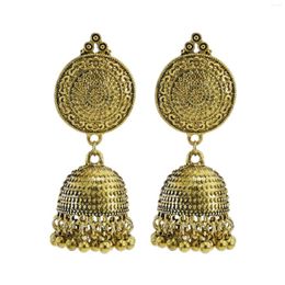 Dangle Oorbellen Egypte Metaal Geometrische Drop Voor Vrouwen Jhumka Jhumki Bells Tassel Statement Earring Festival Party Sieraden Cadeau