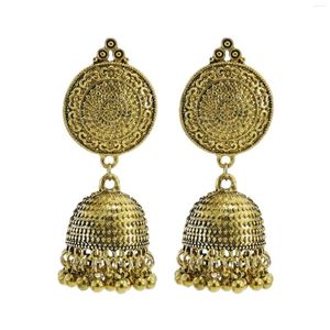 Dangle Oorbellen Egypte Metaal Geometrische Drop Voor Vrouwen Jhumka Jhumki Bells Tassel Statement Earring Festival Party Sieraden Cadeau