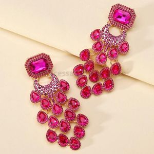 Pendientes colgantes elegantes y glamurosos para mujer, gota de cristal brillante, Hada de lujo, colgante para fiesta y boda, joyería, accesorios para las orejas