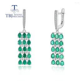 Boucles d'oreilles en peluche élégante en fermoir à gemone verte naturelle Gemone 925 Bijoux de luxe en argent sterling pour les femmes Gift TBJ 2024 Arrivée