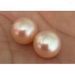 Boucles d'oreilles en peluche élégante 12-13 mm Perfect Sea Sea Rose Perle d'oreille Hémisphérique Type d'hémisphérique