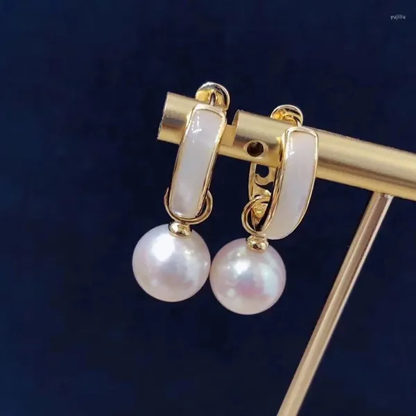Boucles d'oreilles pendantes élégantes, paire de boucles d'oreilles en perles blanches de 10 à 11mm, goutte de la mer du sud, 925s, pour femmes, 925