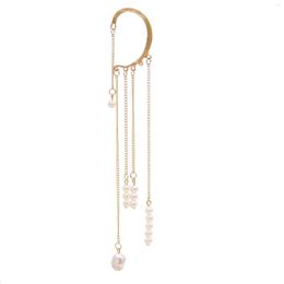 Boucles d'oreilles pendantes femmes élégantes cache-oreilles en perles pas de broderie longue pince à gland vacances fête mode bijoux cadeau