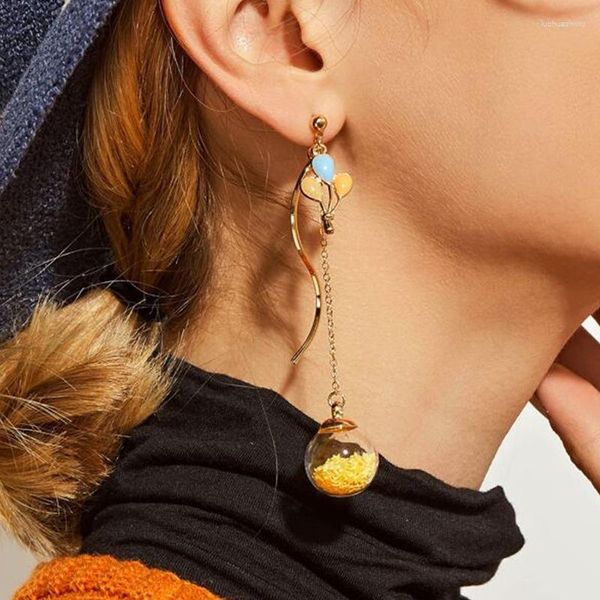 Boucles d'oreilles pendantes EM161, ballon d'éléphant de dessin animé mignon, en alliage asymétrique, goutte, bijoux de personnalité, vente en gros