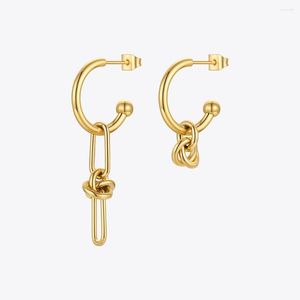 Boucles d'oreilles pendantes ENFASHION noeud pour femmes boucle d'oreille goutte d'or amis cadeau en acier inoxydable bijoux de mode Pendientes Mujer E211343