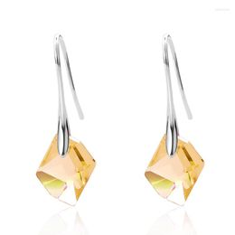 Boucles d'oreilles pendantes ER-00311 à la mode coréenne bijoux en cristal cadeau de mariage plaqué argent boucle d'oreille goutte irrégulière pour femmes accessoires