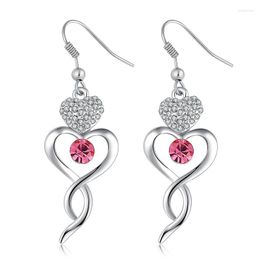 Boucles d'oreilles en peluche ER-00365 Fashion coréenne Crystal Crystal Gift Day's Day Silver plaqué Cart Cart Boucle d'oreille pour femmes Accessoires