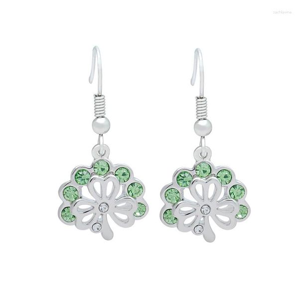 Pendientes colgantes ER-00537 joyería de cristal austriaco genuino trébol libre de alergias para mujeres 2023 gota de regalo de Navidad