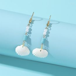 Orecchini pendenti etnici spiaggia perla conchiglia per le donne 2023 fascino estivo dolce nappa turchese perline lungo orecchio goccia gioielli regalo del partito migliore qualità