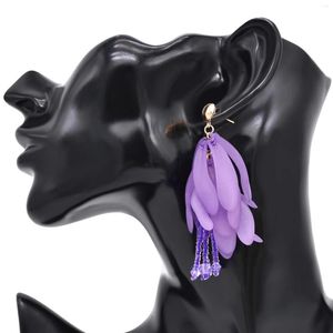 Boucles d'oreilles pendantes ethnique bohème rose violet plume goutte pour les femmes Hippie bijoux Festival fête boucle d'oreille gitane turc Tribal cadeau