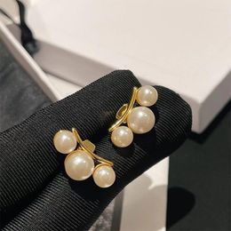 Boucles d'oreilles pendantes Europe amérique trois perles marque de créateur femmes élégantes luxe charme cadeau tendance