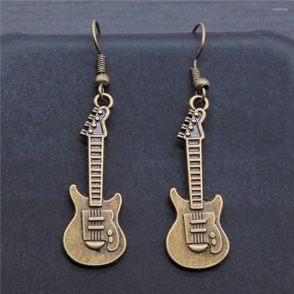 Boucles d'oreilles pendantes accessoires de mode européens et américains rétro Simple haute qualité Rock guitare pendentif fille