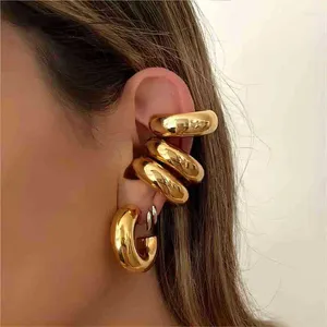 Boucles d'oreilles en peluche en acier instagram européen et américain en acier cylindrique épais