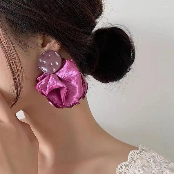 Pendientes colgantes con borlas moradas exageradas para mujer, colgante para boda, fiesta y Club, joyería 2024