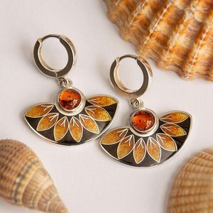 Boucles d'oreilles pendantes peinture exquise fleur Orange résine pierre dames mode bijoux jaune pétales déclaration cadeau