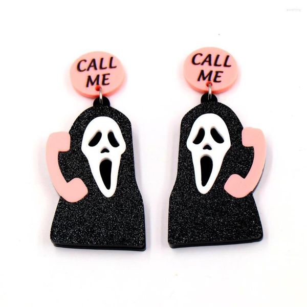 Dangle Boucles d'oreilles Usine de gros Halloween Call Me Ghost Bijoux en acrylique faits à la main